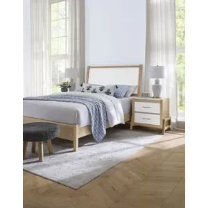 Mercer Street-Linen Finish Canted Sleigh Headboard - Queen
