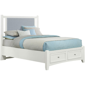BB Bonanza-White Blue Upholstered Storage Bed - Full