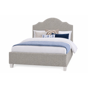 Tide & Timber-Luxe Blue Oak Ash Grey Upholstered Headboard - Queen