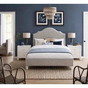Tide & Timber-Grey Oak Ash Grey Upholstered Headboard - Full