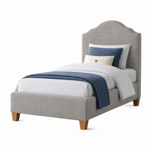 Tide & Timber-Misty Blue Maple Ash Grey Upholstered Headboard - Twin