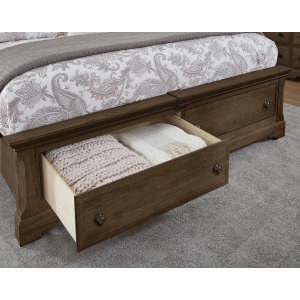Heritage-Cobblestone Oak Storage Ftbd 5/0 - 2 Drwr