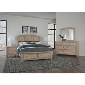 Woodbridge-Clear Maple Arch Bed With Storage Footboard - Queen