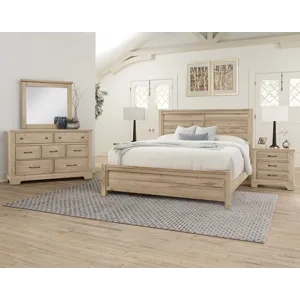 Cool Rustic-Clear Maple Wood Rails - King