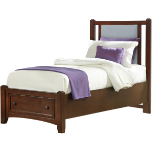 BB Bonanza-Cherry Blue Upholstered Storage Bed - Twin