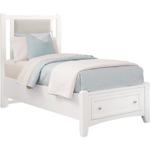 BB Bonanza-White Linen Upholstered Storage Bed - Twin