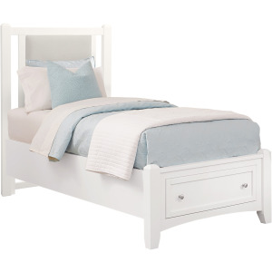 BB Bonanza-White Grey Upholstered Storage Bed - Twin