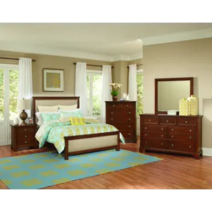 BB Jamestown Oak-Bleached Wood Rails & - Queen/King