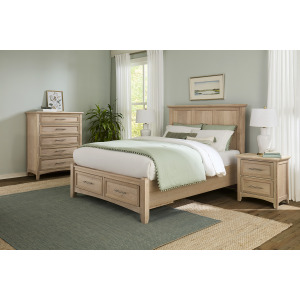 BB Jamestown Oak-Bleached Mansion Storage Bed - Full