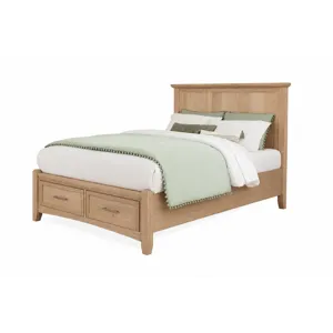BB Jamestown Oak-Bleached Mansion Storage Bed - Full