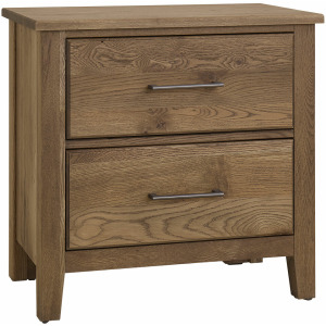 Fulling Mill-Natural Oak Nightstand-2 Drw W/Chrg Statn