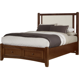 BB Bonanza-Cherry Linen Upholstered Storage Bed - Full