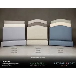 Choices Grey Stripe Amelia Upholstered Headboard - Queen