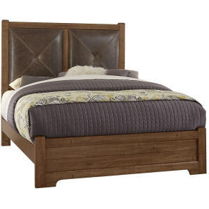 Cool Rustic Queen Leather Bed -Amber
