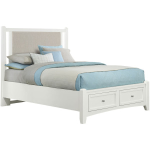 BB Bonanza-White Grey Upholstered Storage Bed - Full