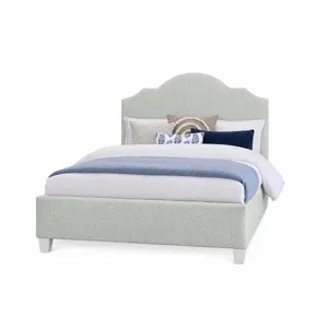 Tide & Timber-Grey Oak Forest Green Upholstered Headboard - Queen