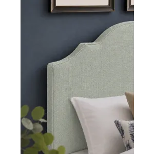 Tide & Timber-Grey Oak Forest Green Upholstered Headboard - Queen
