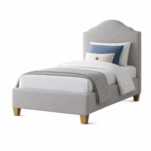 Tide & Timber-Luxe Blue Oak Grey Antelope Upholstered Headboard - Twin