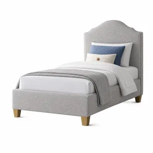 Tide & Timber-Grey Oak Grey Antelope Upholstered Headboard - Twin
