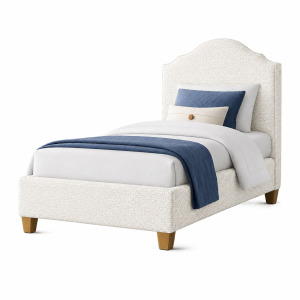 Tide & Timber-Luxe Blue Oak Linen Upholstered Headboard - Twin