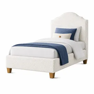 Tide & Timber-Clear Oak Linen Upholstered Headboard - Twin