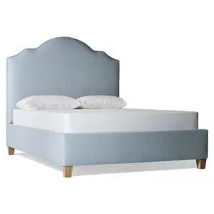 Tide & Timber-Clear Oak Ocean Blue Upholstered Headboard - Full