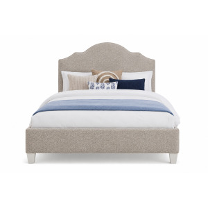 Tide & Timber-Luxe Blue Oak Tan Antelope Upholstered Headboard - Queen