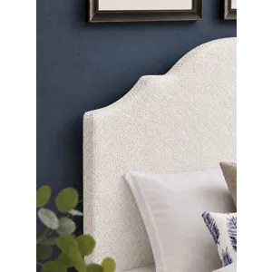 Tide & Timber-Grey Oak White Boucle\' Upholstered Headboard - Twin