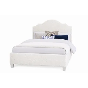 Tide & Timber-Clear Oak White Boucle\' Upholstered Headboard - King
