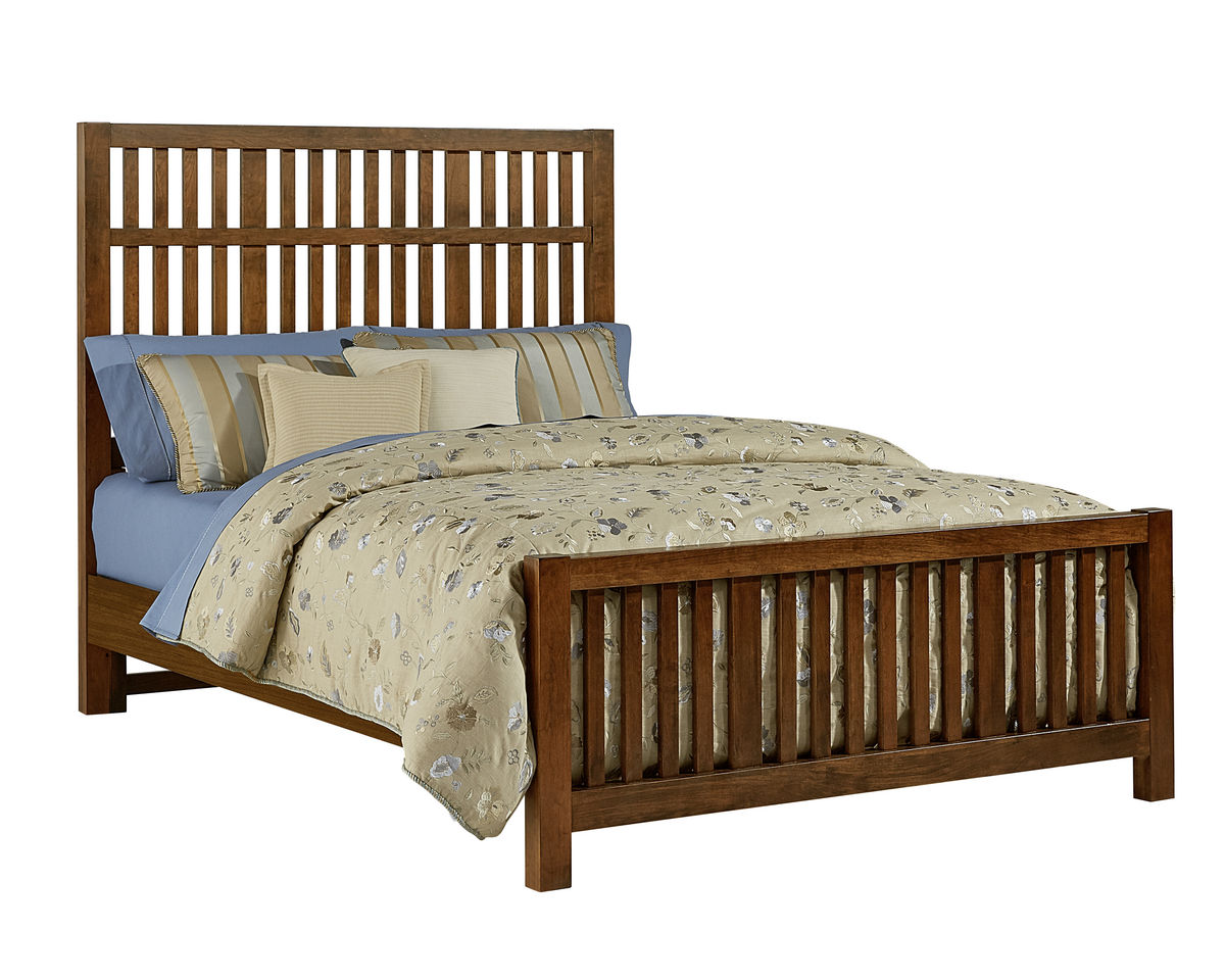 Artisan ChoicesAmish Cherry King Craftsman Slat Bed With Slat Footboard by Vaughan Bassett