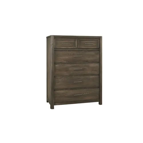 Crafted Oak 5 Drawer Chest - Aged Grey