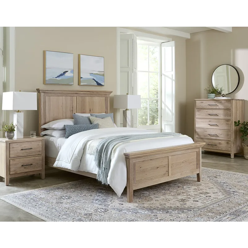 Fulling Mill-Bleached White Nightstand-2 Drw W/Chrg Statn