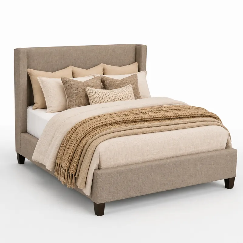 Upholstered Beds Driftwood Upholstered Shelter Headboard - King