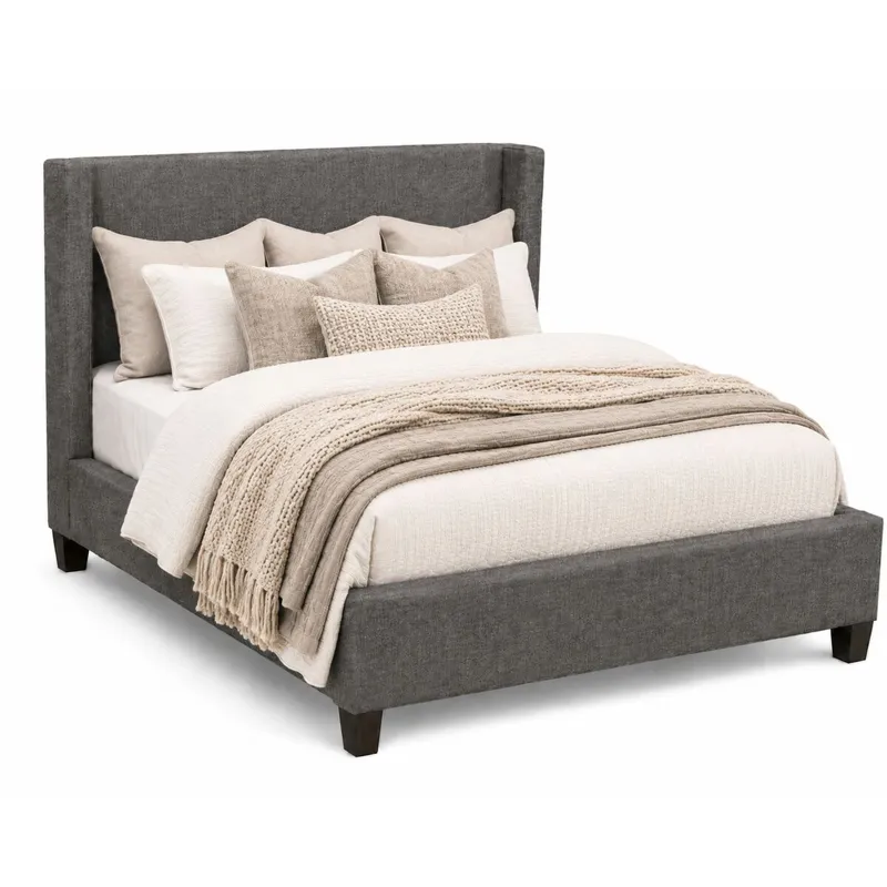 Upholstered Beds Grey Flan Upholstered Shelter Headboard - Queen