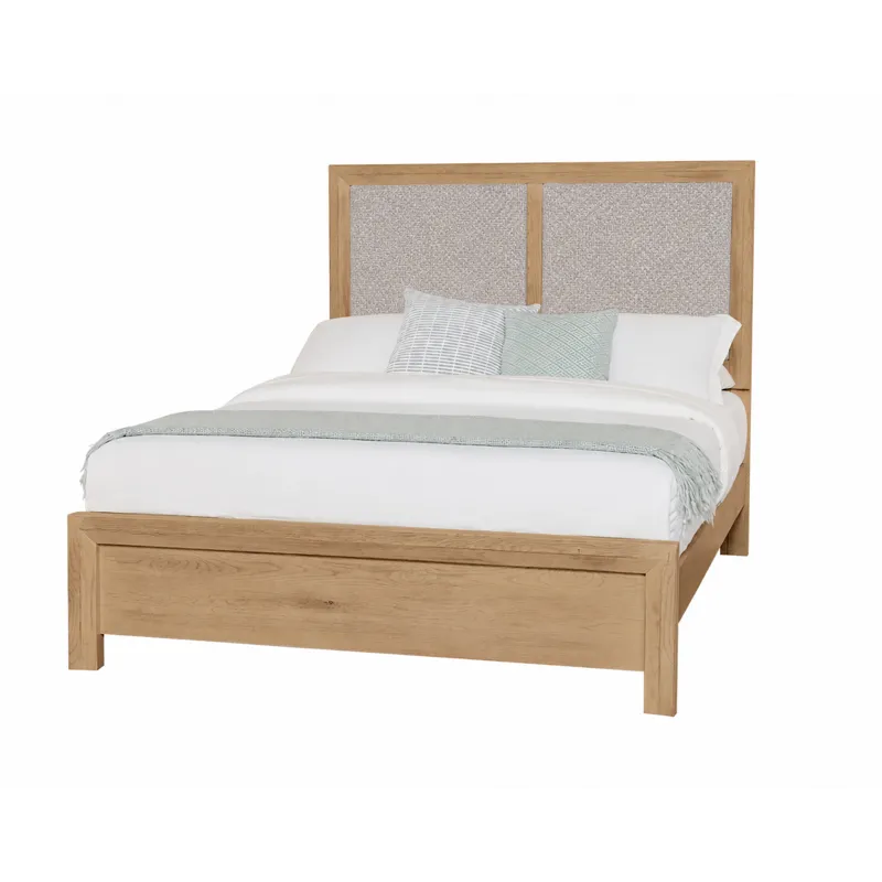 Custom Express-Clear Oak Upholstered Bed-Khaki - King