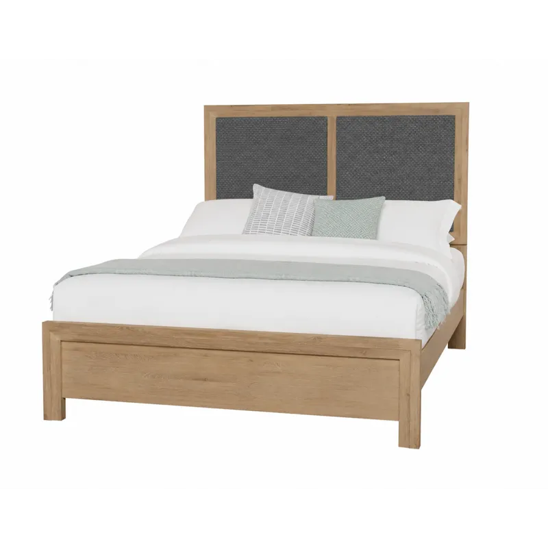 Custom Express-Clear Oak Upholstered Bed-Shadow - California King
