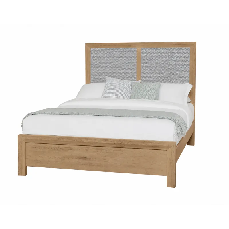 Custom Express-Clear Oak Upholstered Bed-Steel - King