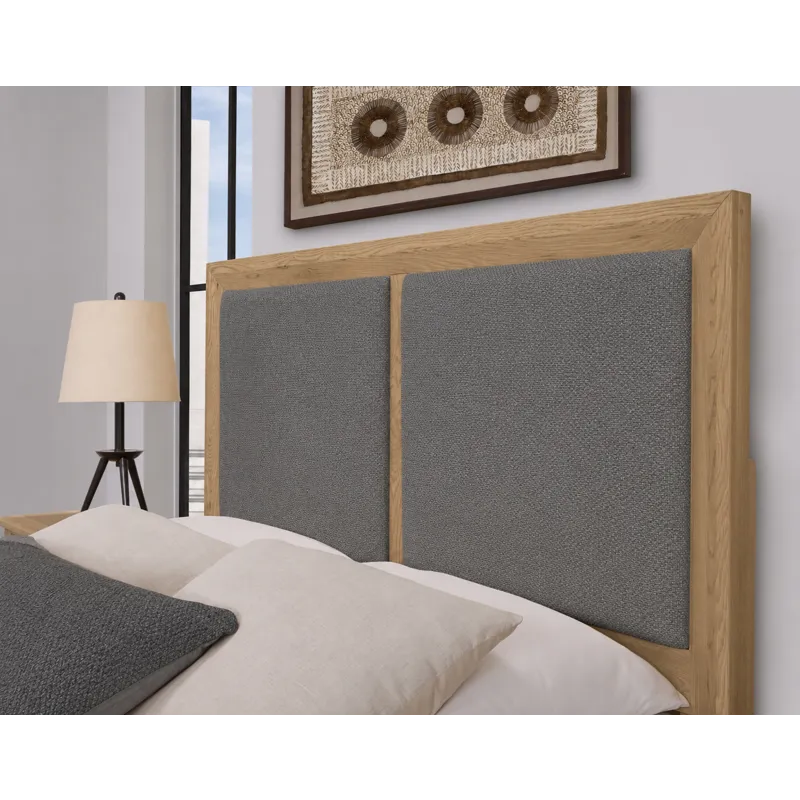 Custom Express-Clear Oak Upholstered Bed-Shadow - California King