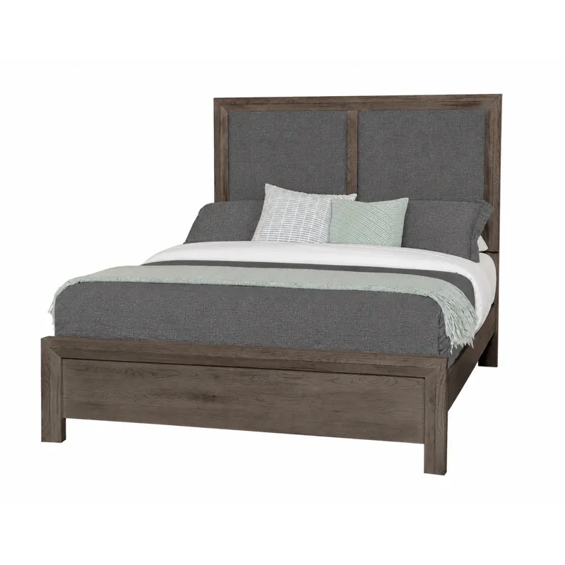 Custom Express-Driftwood Grey Upholstered Bed-Shadow - Queen