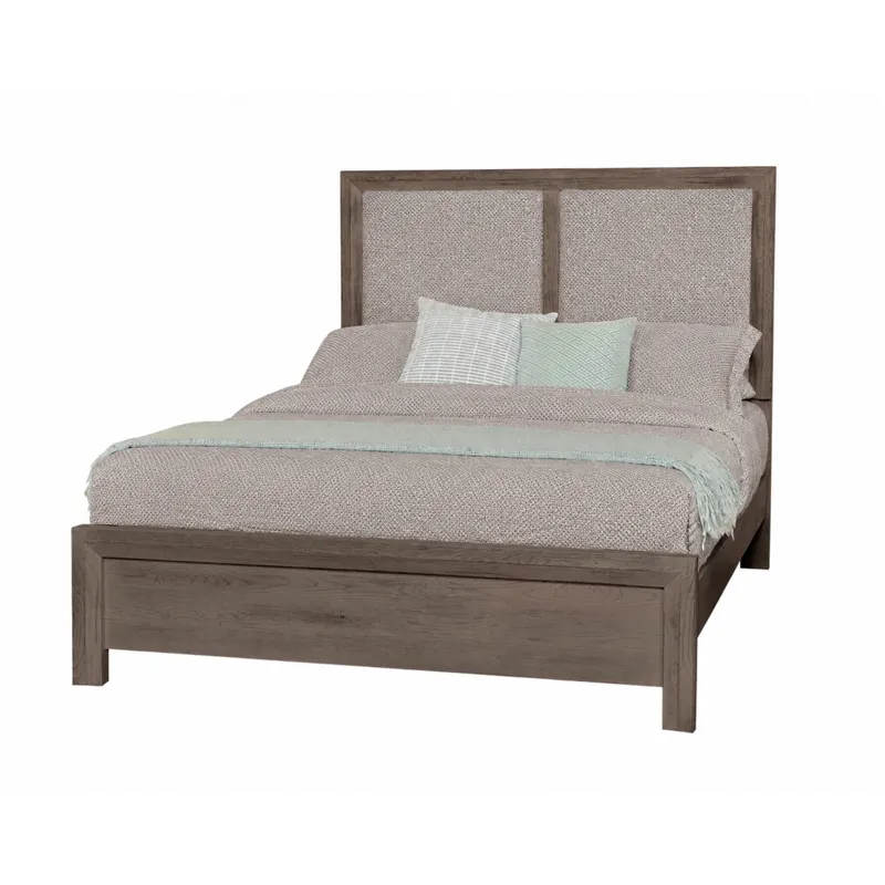Custom Express-Driftwood Grey Upholstered Bed-Khaki - King