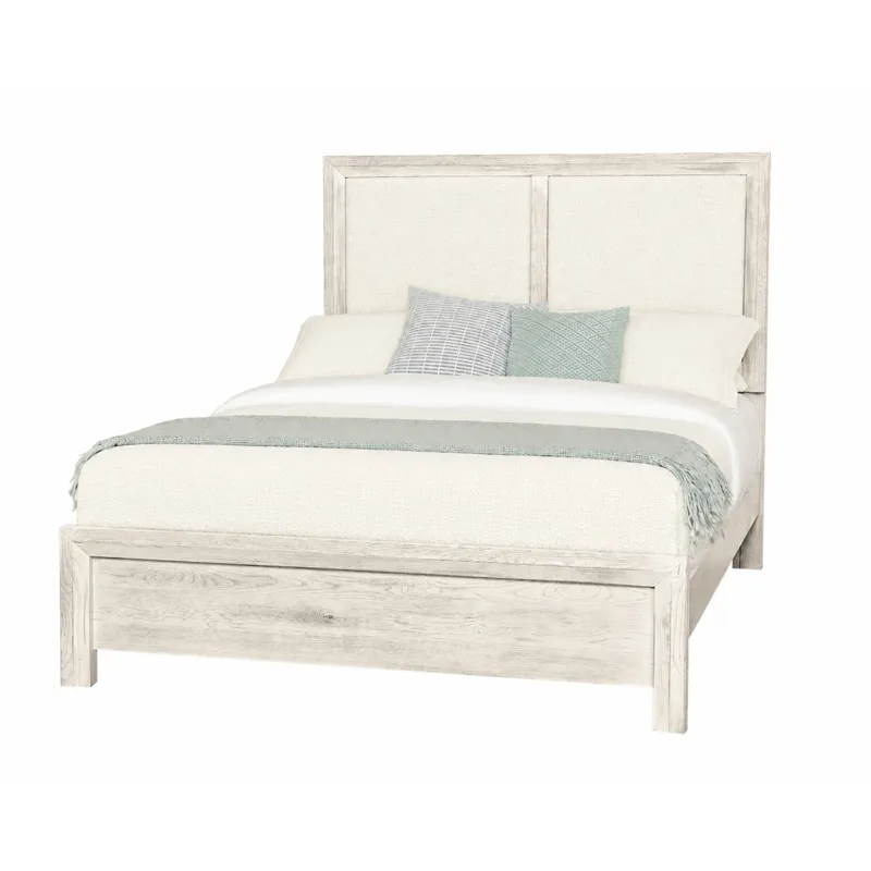 Custom Express-Weathered White Upholstered Bed-Linen - King