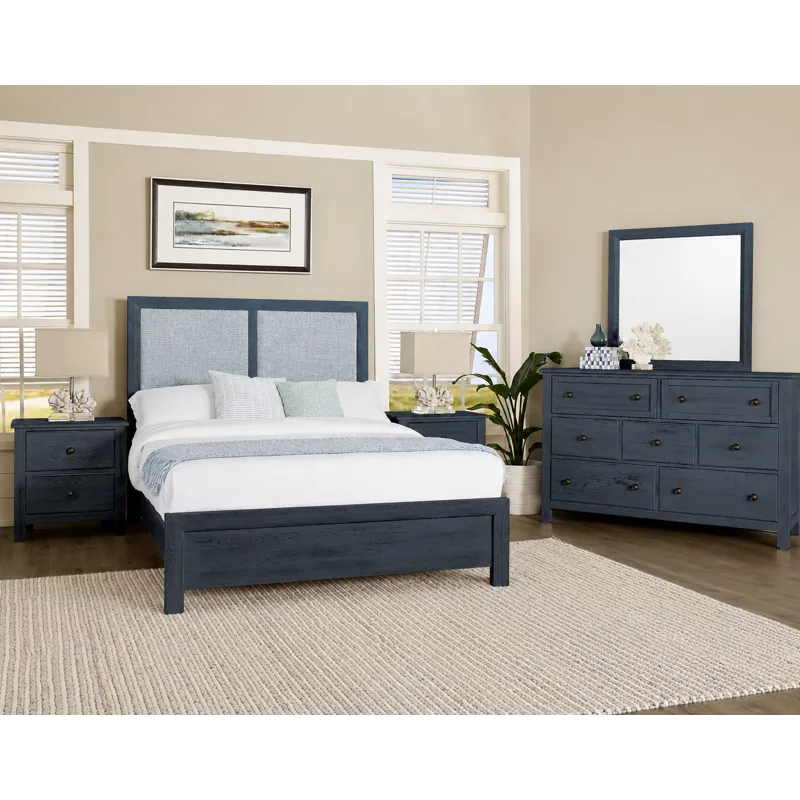 Custom Express-Indigo Upholstered Bed-Ocean - California King