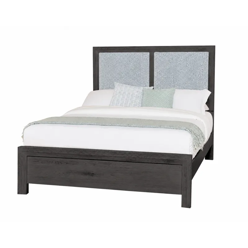 Custom Express-Graphite Upholstered Bed-Ocean - Queen