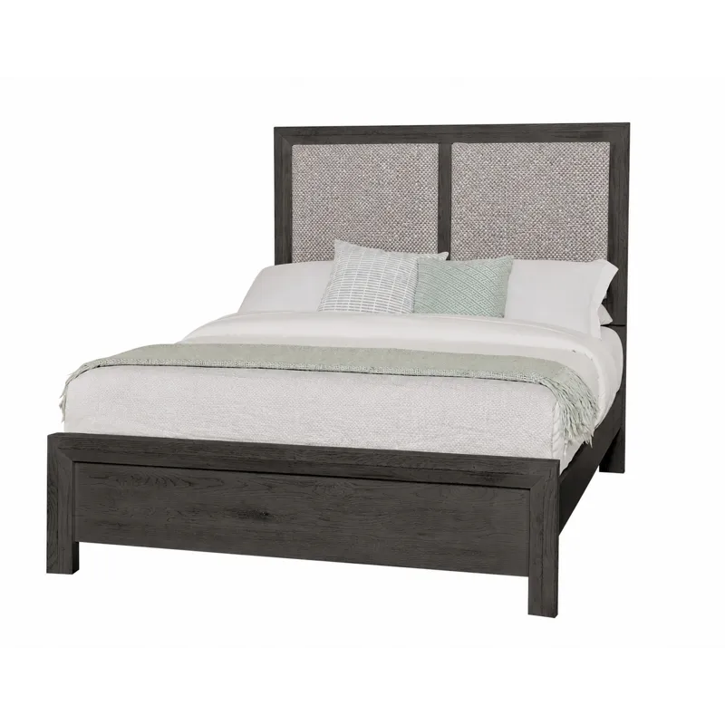 Custom Express-Graphite Upholstered Bed-Khaki - Queen