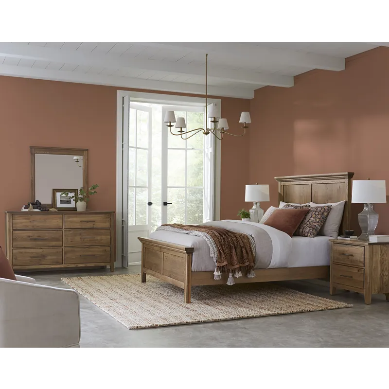 Fulling Mill-Natural Oak Mantel Bed - King