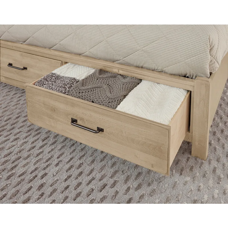 Cool Rustic-Clear Maple Storage Footboard - King