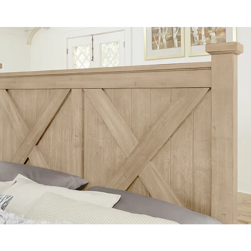 Cool Rustic-Clear Maple X Headboard - King
