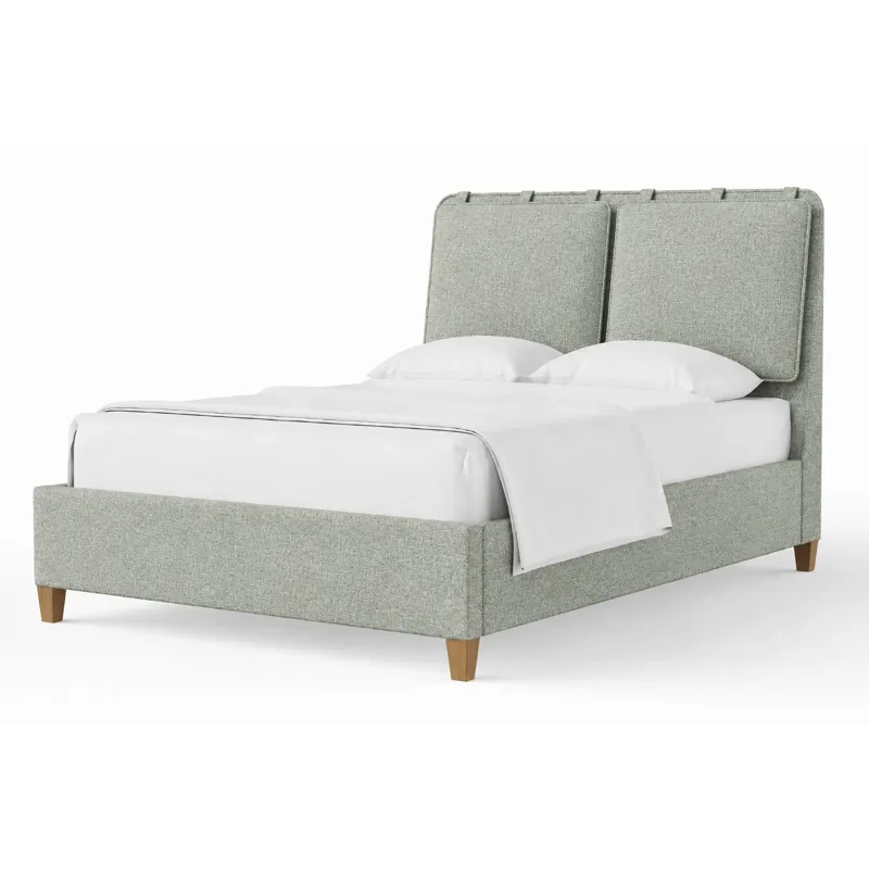 Nordhaven-Two-Tone Upholstered Bed-Forest Green - King