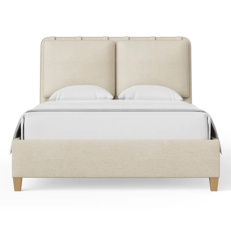 Nordhaven-Nordic Walnut Sandstone Upholstered Headboard - King