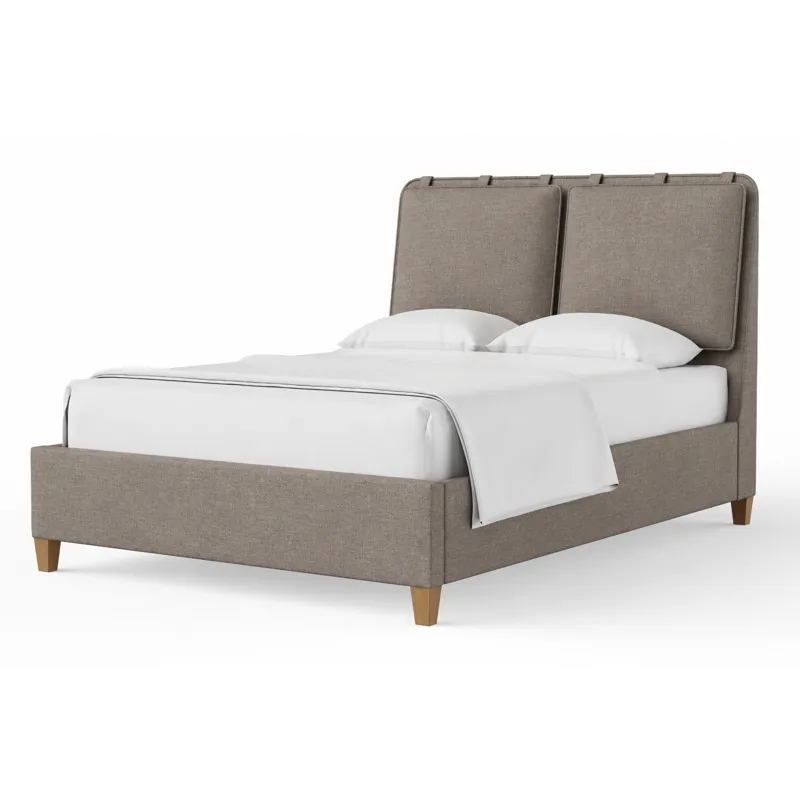 Nordhaven-Two-Tone Upholstered Bed-Mocha - King